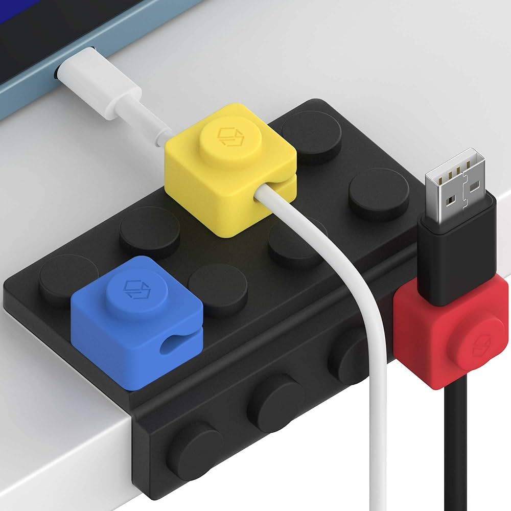 Kidult Block Cable Holder for Cord Management, Sinjimoru Colorful Wire Clips as Adhesive Cord Hol... | Amazon (US)