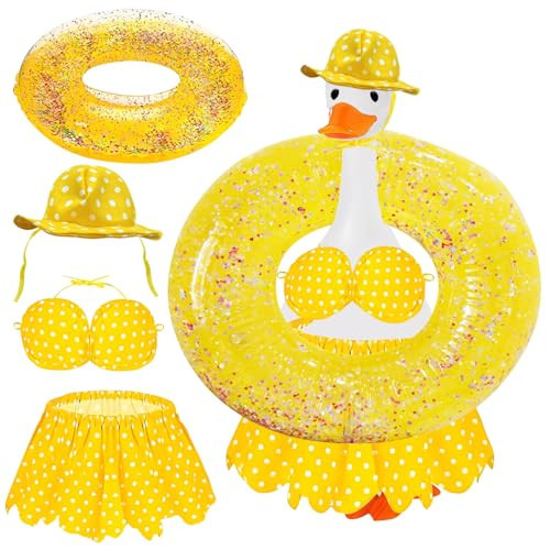Goose Outfit Summer Porch Goose Bikini Cute Clothes Yellow Polka Dot Sculpture Clothes for 23'' Statue Outdoor Garden Yard Lawn Patio Party Decoration | Amazon (US)