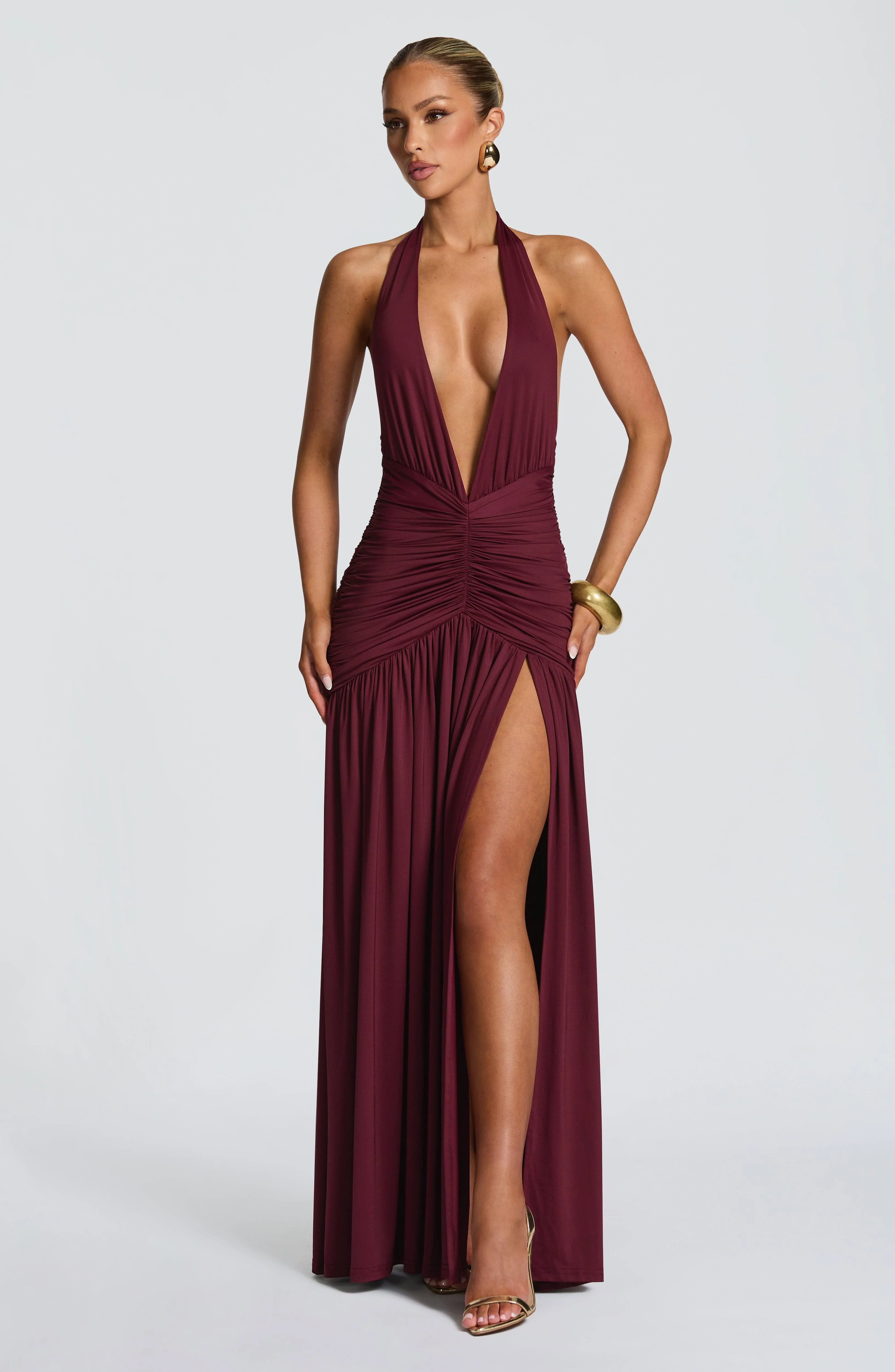 Melania Maxi Dress - Cherry Lacquer | Babyboo (global)
