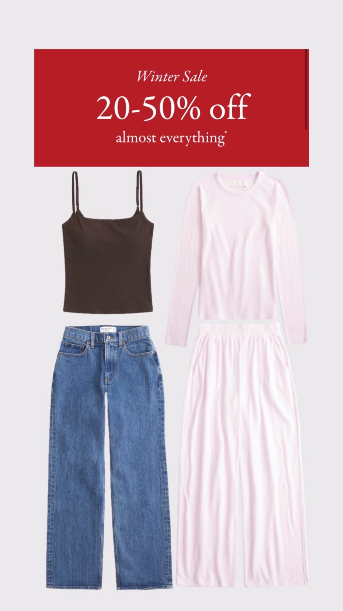 Abercrombie winter sale!
Jeans as low as $45!!


#LTKSeasonal #LTKootd #LTKSaleAlert