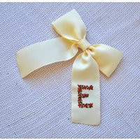 Custom Initial Bow Christmas Hand-Embroidered, Holiday Hair Bow, Personalized Bows Name, Hair With N | Etsy (US)