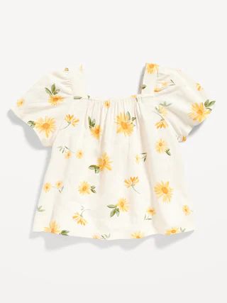 Printed Flutter-Sleeve Tie-Back Top for Toddler Girls | Old Navy (US)