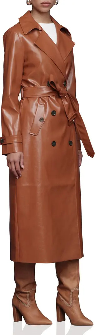 Avec Les Filles Double Breasted Faux Leather Trench Coat | Nordstromrack | Nordstrom Rack