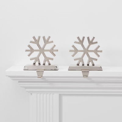 2pk Metal Snowflake Christmas Stocking Holder Silver - Wondershop™ | Target