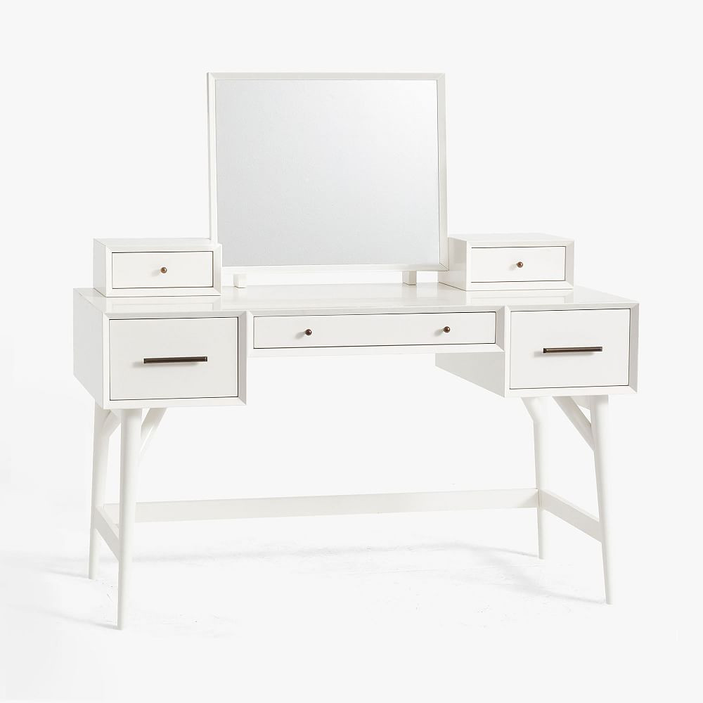 west elm x pbt Mid-Century Storage Vanity Desk (52") | Pottery Barn Teen