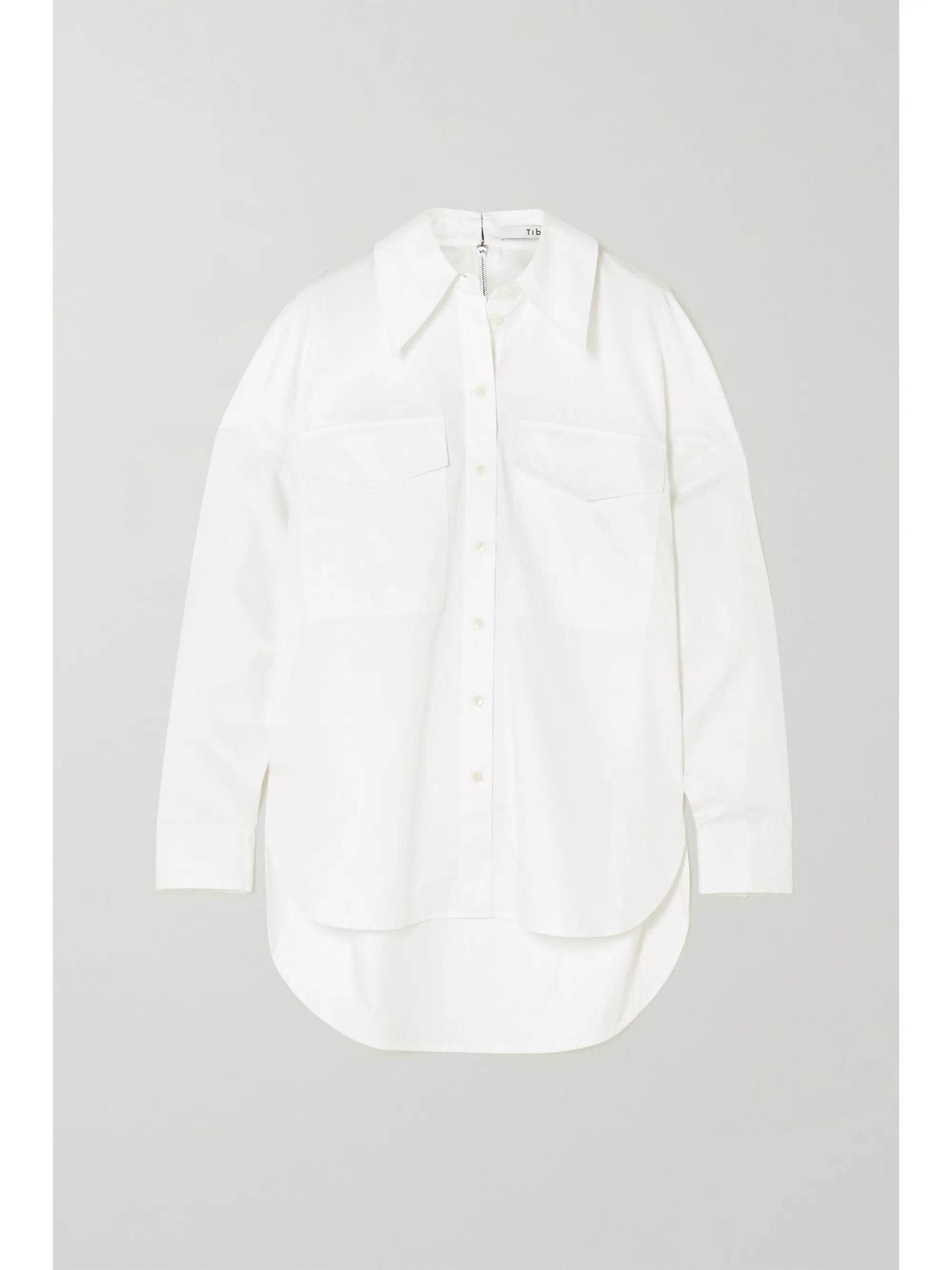 Zip-embellished organic cotton-poplin shirt | NET-A-PORTER (US)