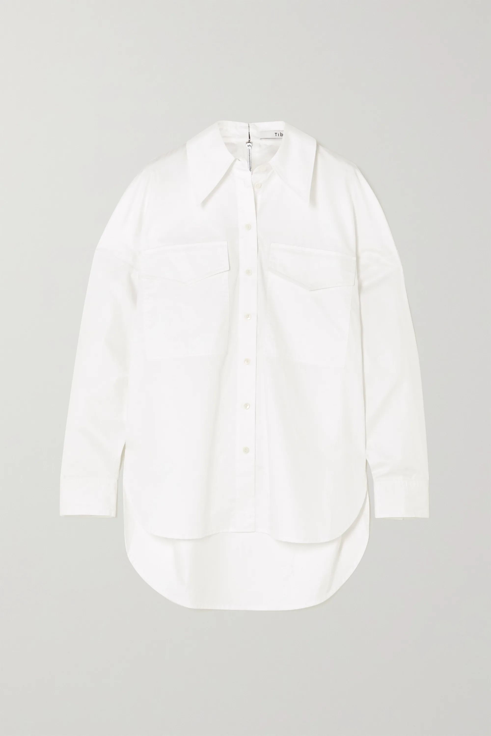 Zip-embellished organic cotton-poplin shirt | NET-A-PORTER (US)