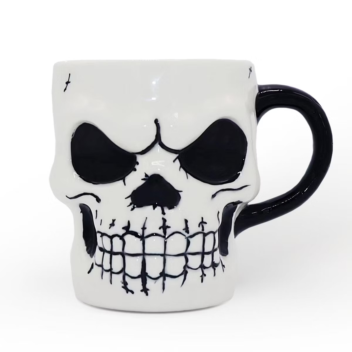 Classic Skeleton Face Spooky 4" Mug, Ceramic Halloween Gothic Kitchen Cup Decor| OrnamentallyYou | Target