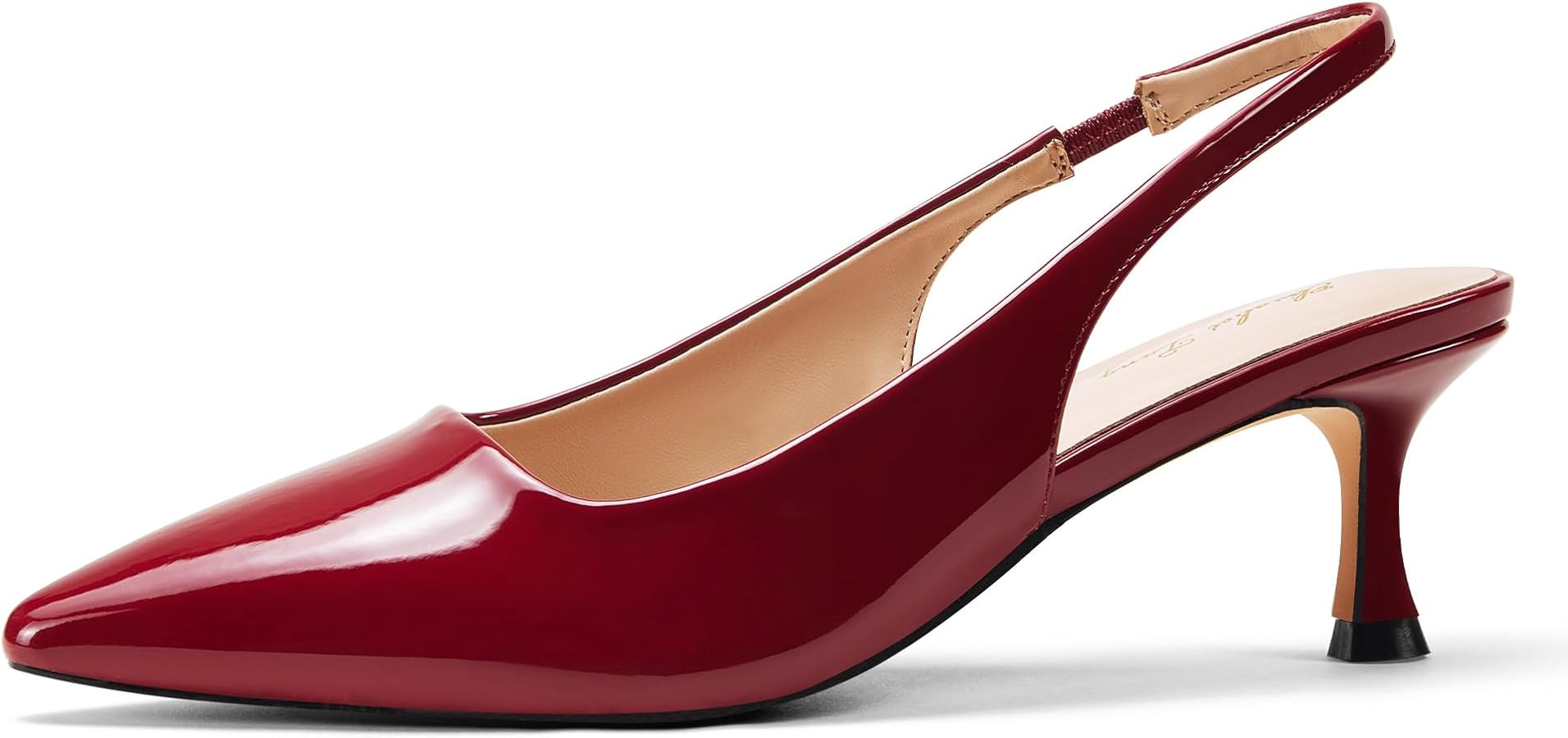Elisabet Tang 1.96IN Trendy Closed Toe Slingback Kitten Heels for Women Low Dressy Pumps Wide Wid... | Amazon (US)