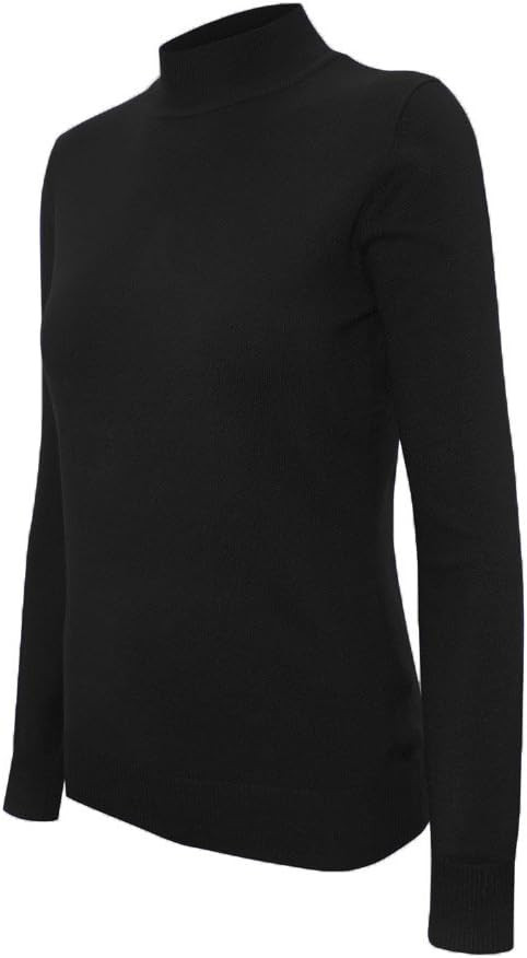 Cielo Women's Solid Basic Stretch Mock Neck Pullover Knit Sweater | Amazon (US)