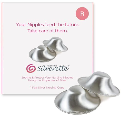 SILVERETTE® The Original Silver Nursing Cups, Nipple Covers for Breastfeeding Essentials, Pure 925 Silver Nipple Shields for Breastfeeding Newborn, Lightweight Nursing Cups, Regular Size | Amazon (US)