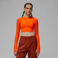Jordan Sport Women's Long-Sleeve Crop Top - Orange - 50% Recycled Polyester | Nike (IE)