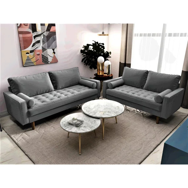 Clovis 2 Piece Velvet Living Room Set | Wayfair Professional