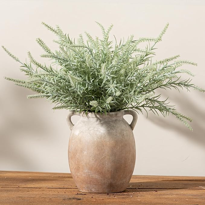 Ceramic Flower Vase 7.6 inch Farmhouse Rustic Vase Decorative Pottery Terracotta Vases for Home D... | Amazon (US)