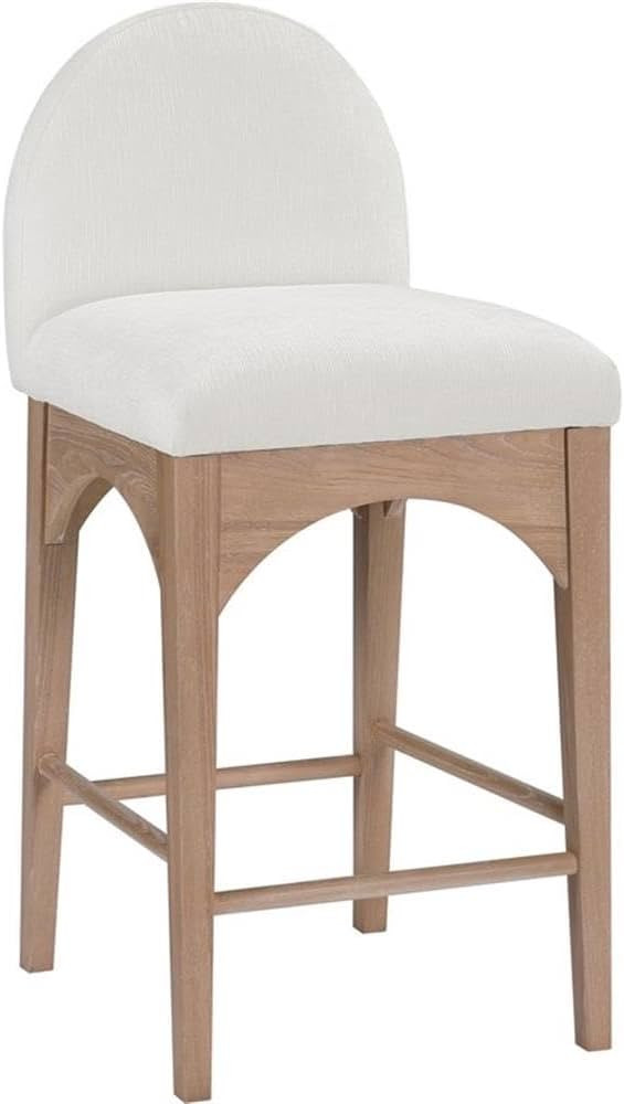 Pemberly Row Cream Boucle Fabric Stool, 18" W x 20" D x 37" H, Counter Height, Solid Ash Wood Fra... | Amazon (US)