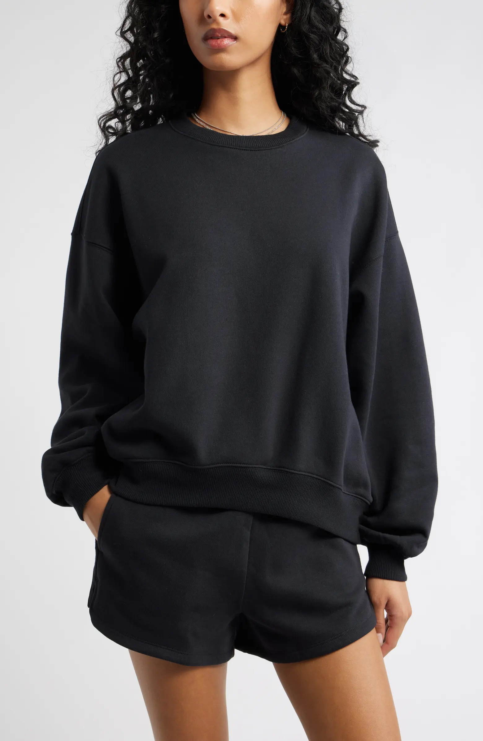 Relaxed Cotton Blend Sweatshirt | Nordstrom