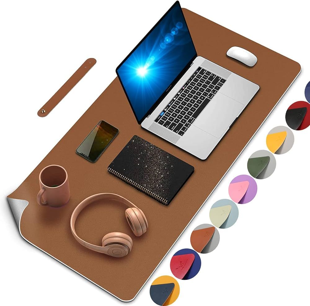 Yikda Dual-Sided Leather Mouse pad Desk mat, PU Leather Desk pad Large Mouse pad, Waterproof Desk... | Amazon (US)