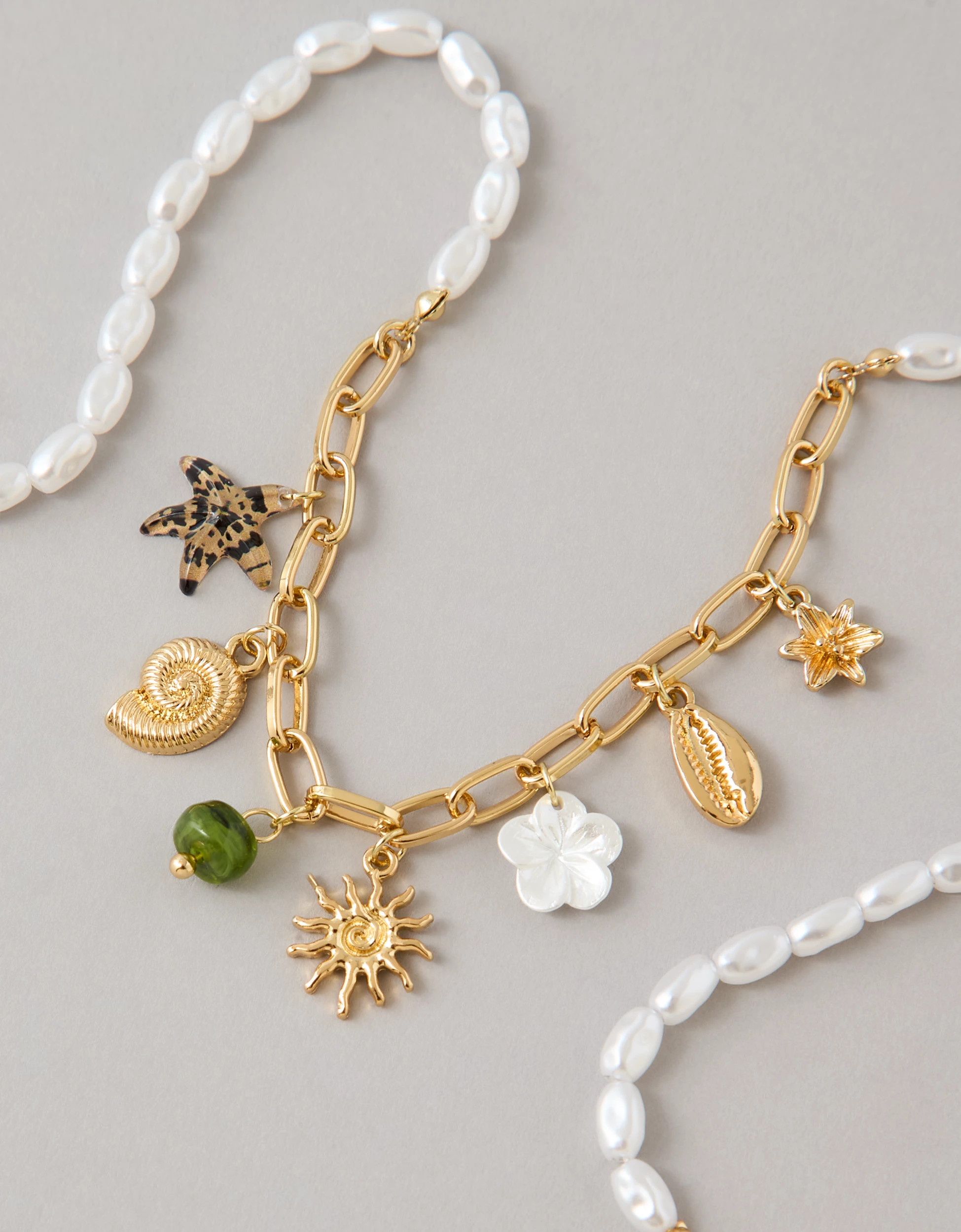 AE Faux Pearl Charm Necklace | American Eagle Outfitters (US & CA)
