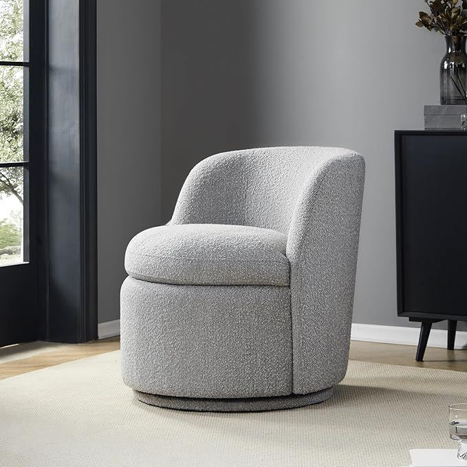 CHITA Swivel Barrel Chair, Comfy Boucle Accent Chair for Living Room, Light Grey | Amazon (US)