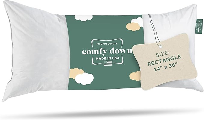 ComfyDown Decorative Throw Pillow Insert, Down and Feather Fill, 100% Cotton Cover, 233 Thread Co... | Amazon (US)