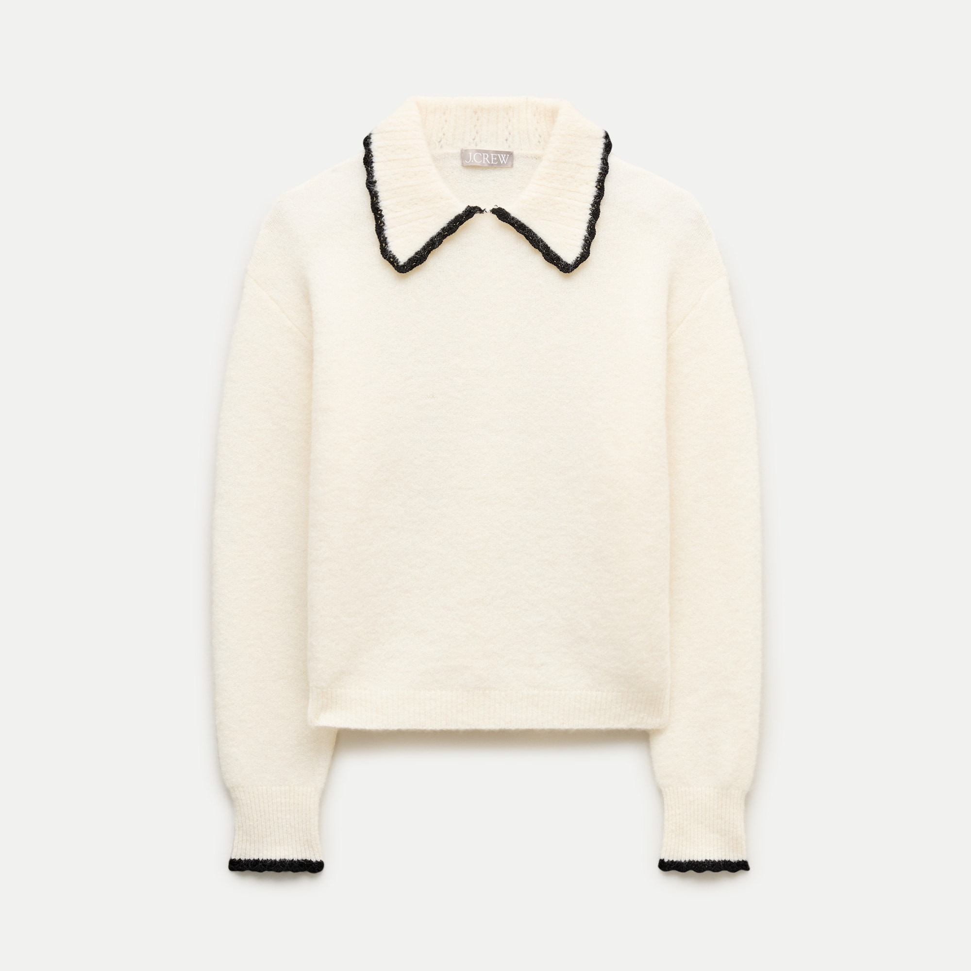 Tipped-collar sweater in alpaca blend | J. Crew US