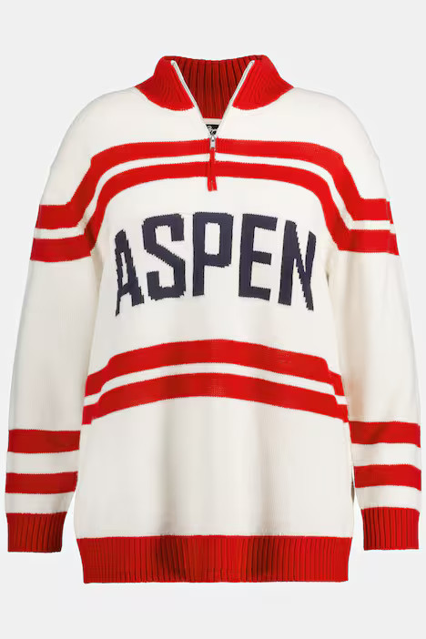 ASPEN Zip Collar Sweater | Sweater | Sweaters | Ulla Popken - US & CA