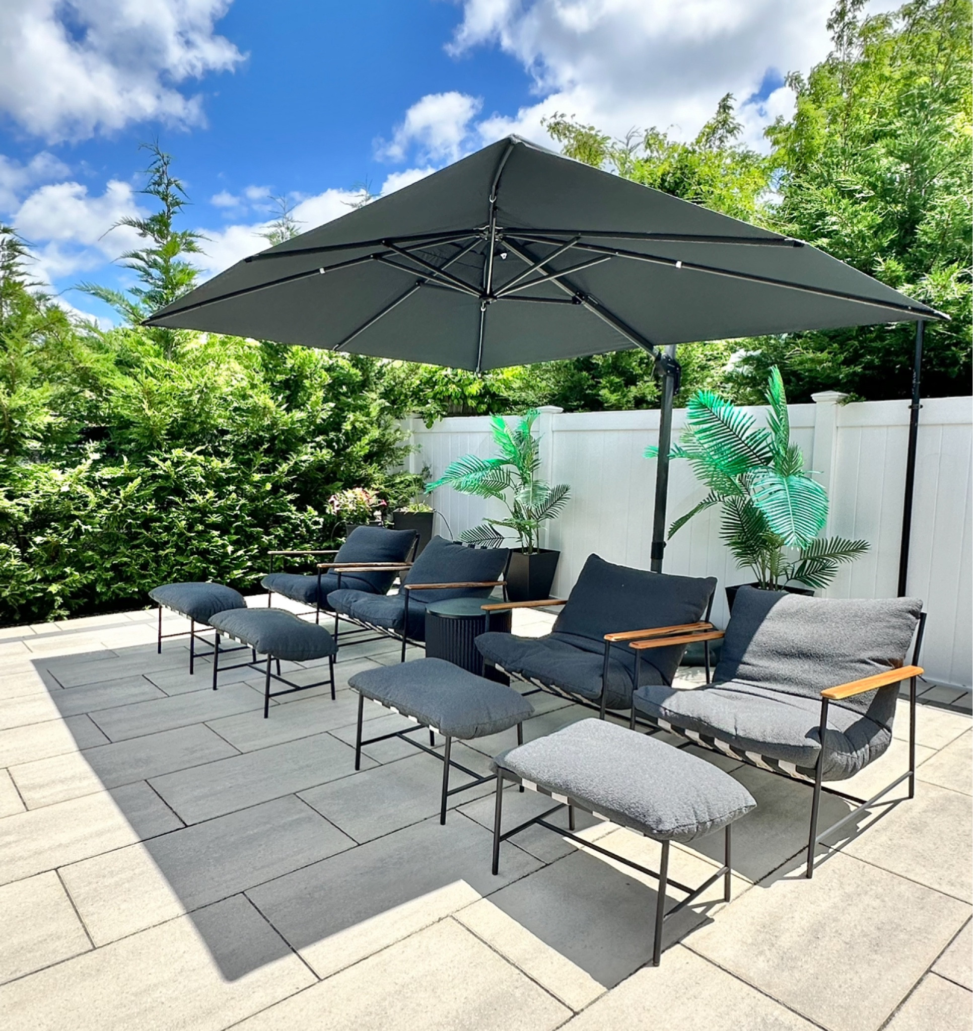 Cantilever umbrella, sturdy umbrella, patio furniture, patio decor, heavy umbrella base, outdoor find, realistic palm trees, outdoor oasis

#LTKHome #LTKSeasonal #LTKSummerSales