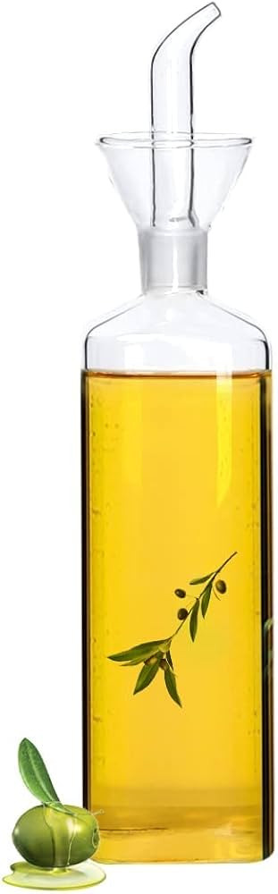 Belicheto Glass Olive Oil Dispenser, No Funnel Needed Easy to Refill Oil Bottle with Pourers, Cle... | Amazon (US)