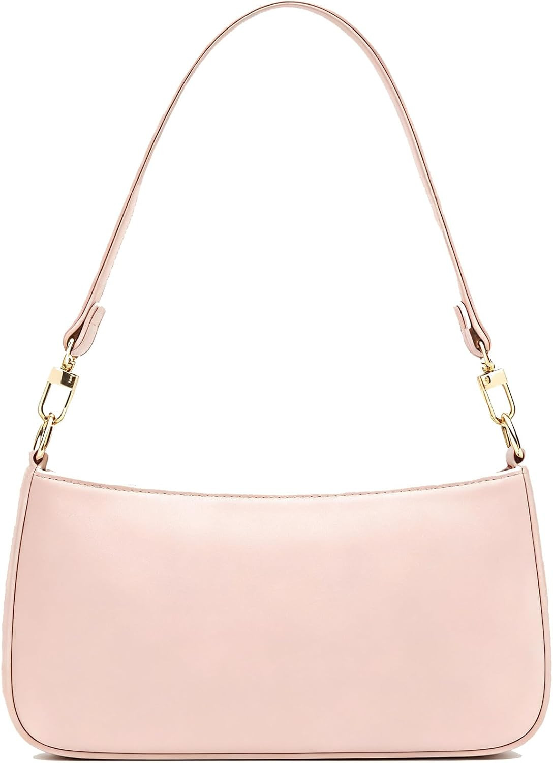 NIUEIMEE ZHOU Shoulder Bag for Women Retro Vegan Leather Classic Clutch Tote HandBags Purses with Zipper Closure (Pink) | Amazon (US)