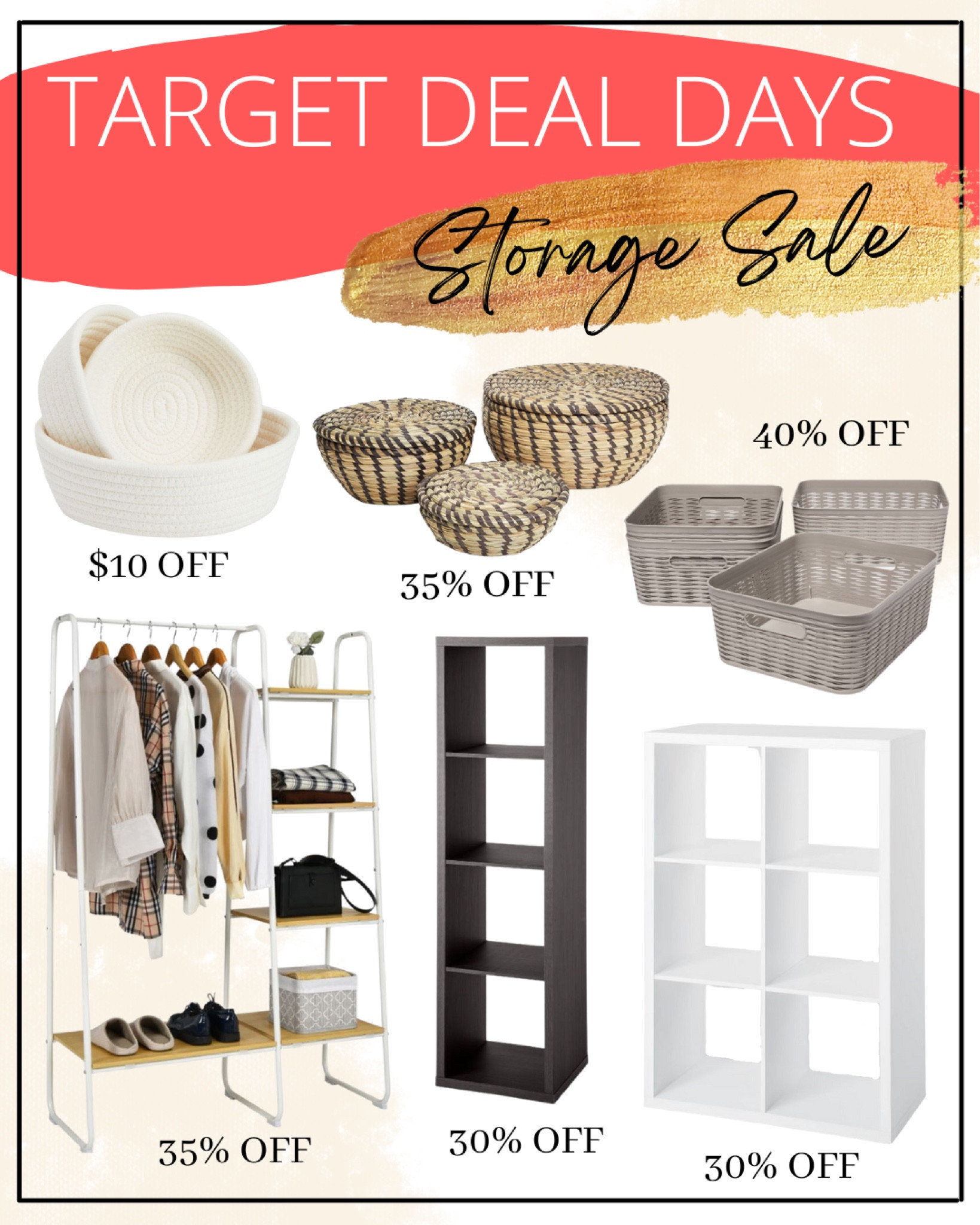 Target deal days
Cube storage
Deal days
Storage baskets

#targetdealdays #dealdays #targetdeals #storagebaskets #cubestorage #storagesale #target #storagebasket #storage

#LTKsalealert #LTKunder100 #LTKhome