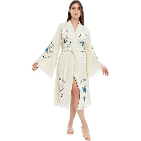 Evil Eye Kimono Robe - Beach Kimono Coverups for Woman | Amazon (US)