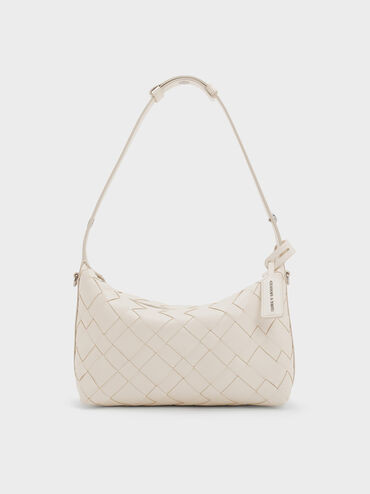 Ivette Woven Shoulder Bag
    
         - Cream | Charles & Keith US