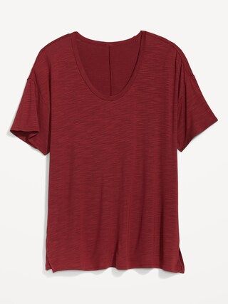 Oversized Luxe Slub-Knit Tunic T-Shirt for Women | Old Navy (US)