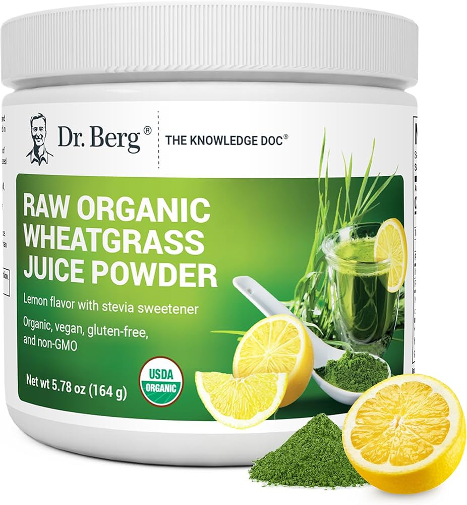 Dr. Berg USDA Certified Organic Green Powder Superfood (60 Servings) - Made with Raw Wheatgrass, ... | Amazon (US)