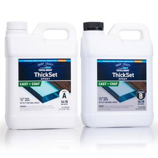 Thick Set 1-Gal.Clear Deep Pour Epoxy Resin Kit Interior/Exterior For River Tables and Slab Pour Application | The Home Depot