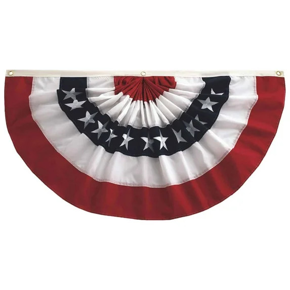 Patriotic Pleated Fan Bunting, 1.5' x 3' - Walmart.com | Walmart (US)