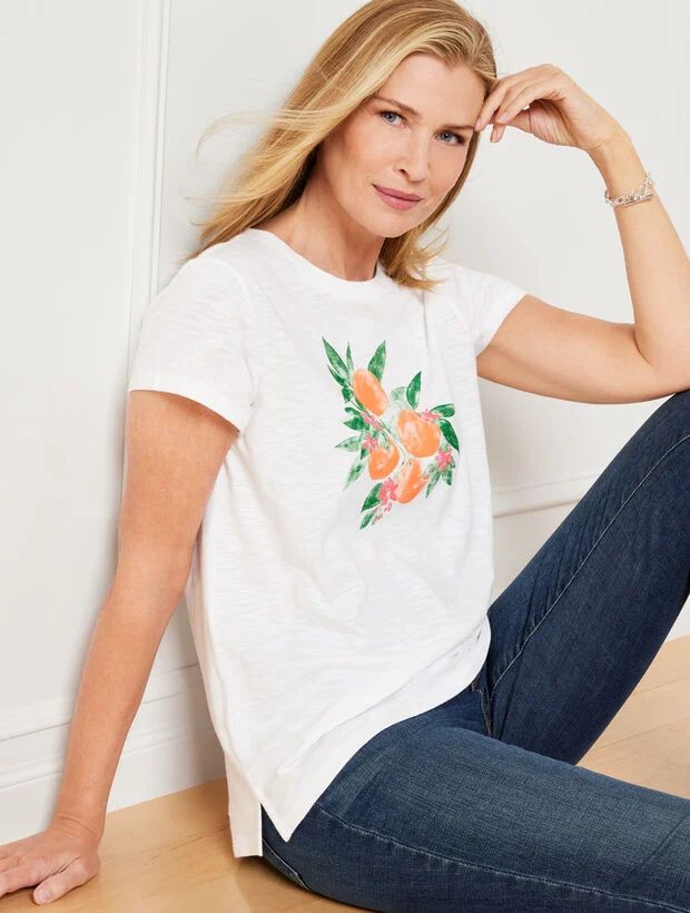 Citrus Gallery Crewneck Tee | Talbots