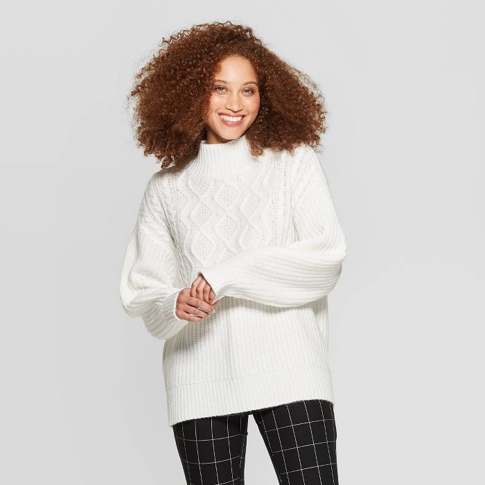 Women's Long Sleeve Mock Turtleneck Pullover Sweater - A New Day™ | Target