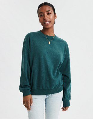 AE Drop Shoulder Crew Neck Sweatshirt | American Eagle Outfitters (US & CA)