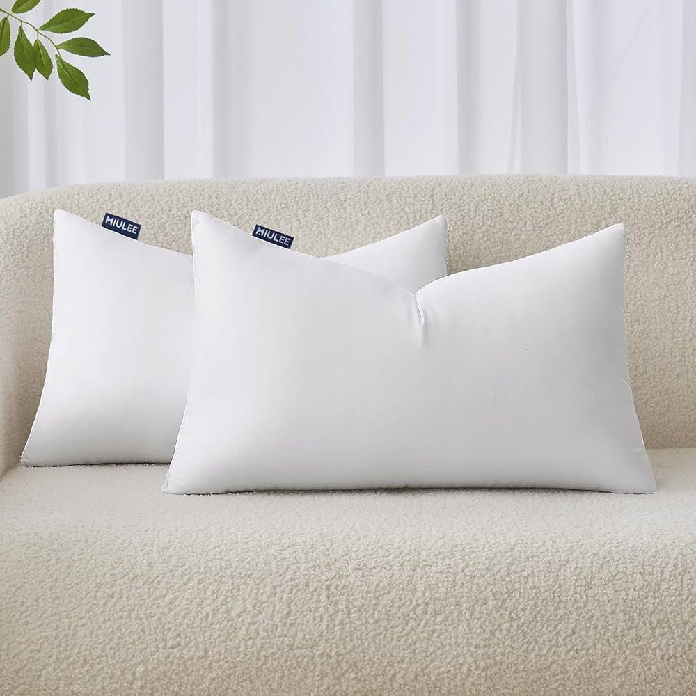 MIULEE 12x20 Inches Pillow Inserts Pack of 2, Decorative Throw Pillow Inserts for Couch | Amazon (US)