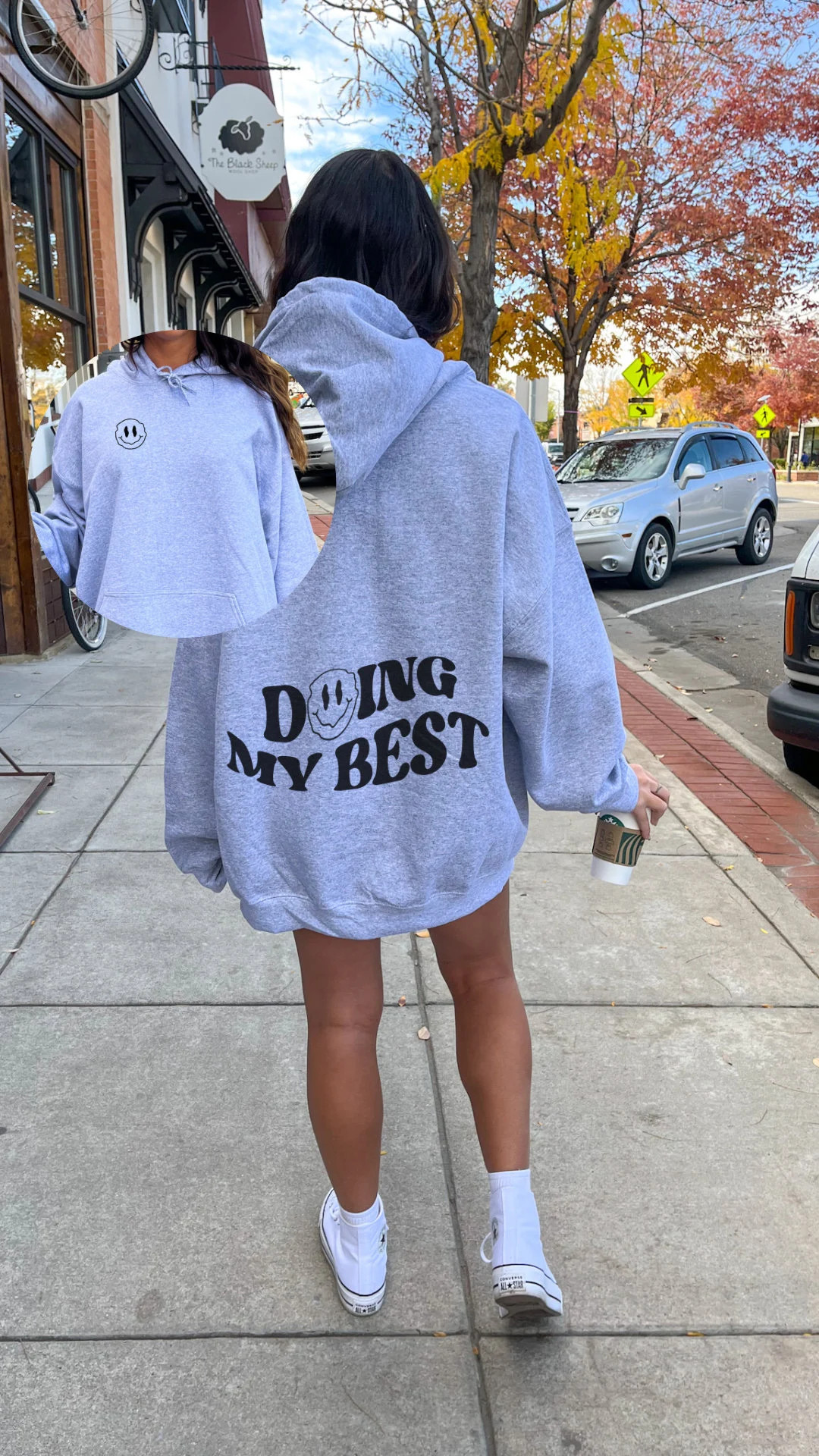 Doing My Best Sweatshirt Funny Hoodie Aesthetic Hoodie Melting Smiley Hoodie Words on Back Sarcas... | Etsy (US)