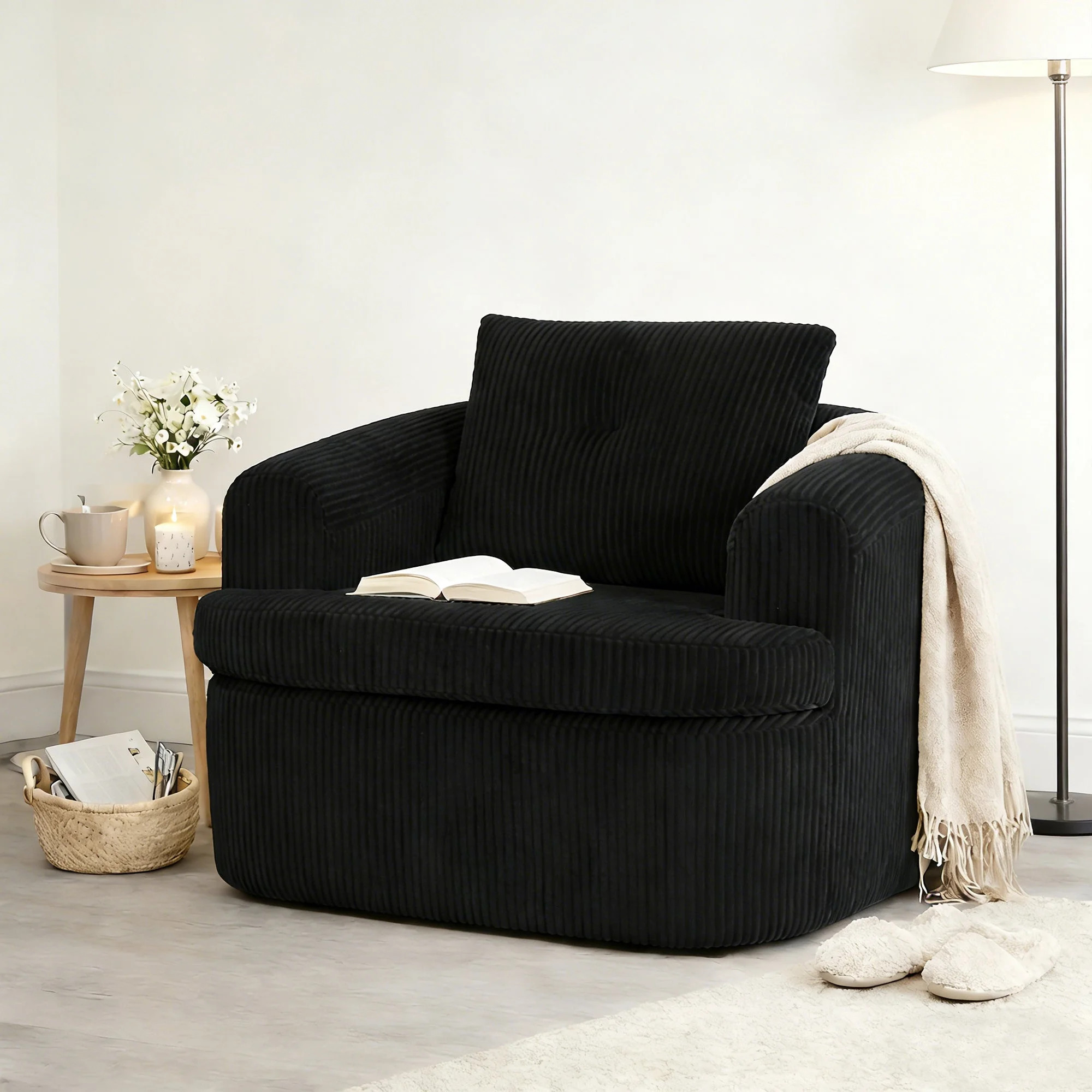 VNT Silla Decorativa Giratoria, Rotación de 360 Grados, Sillas Modernas para Sala de Estar con B... | Walmart (US)
