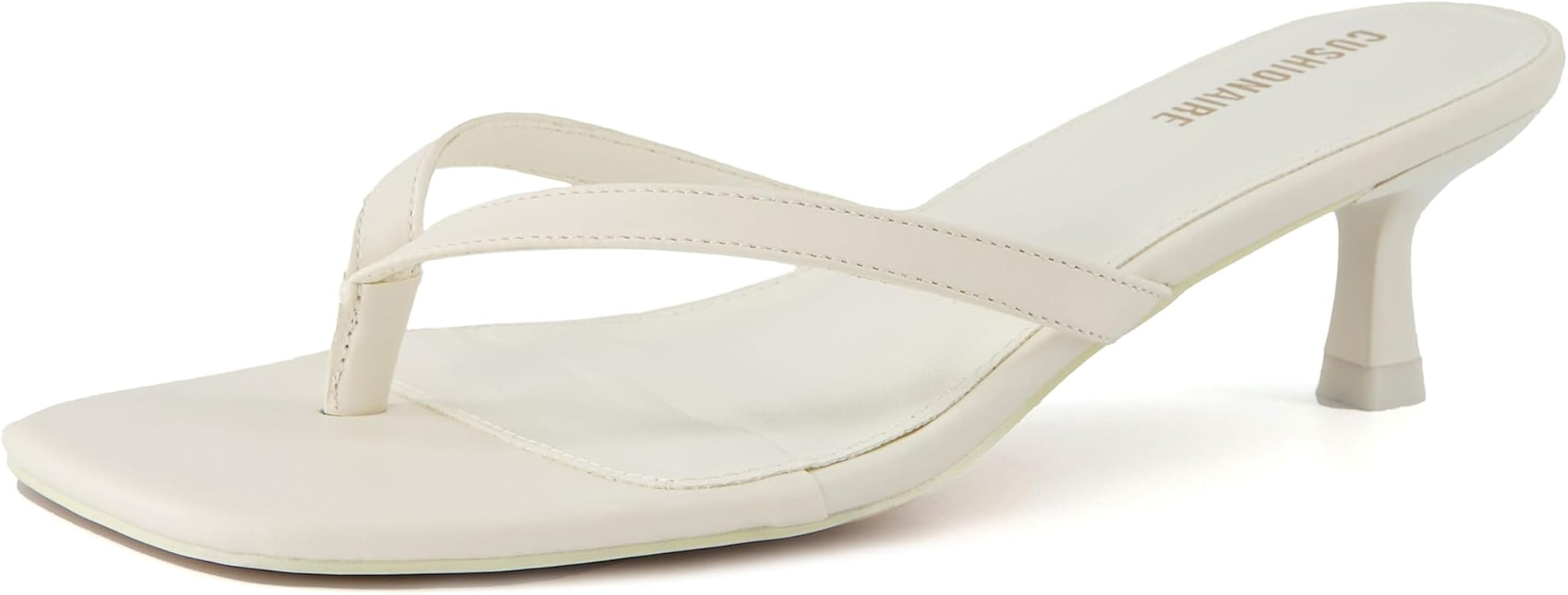 CUSHIONAIRE Women's Miami Kitten heel thong sandals +Memory Foam, Wide Widths Available | Amazon (US)