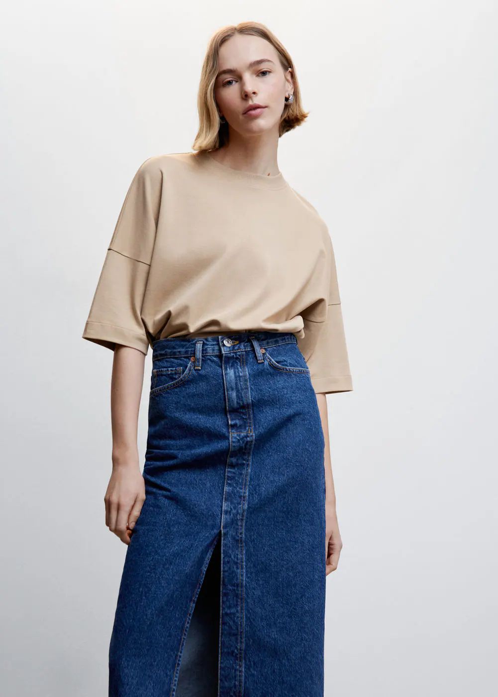 T-shirt oversize coton -  Femme | Mango France | MANGO (FR)