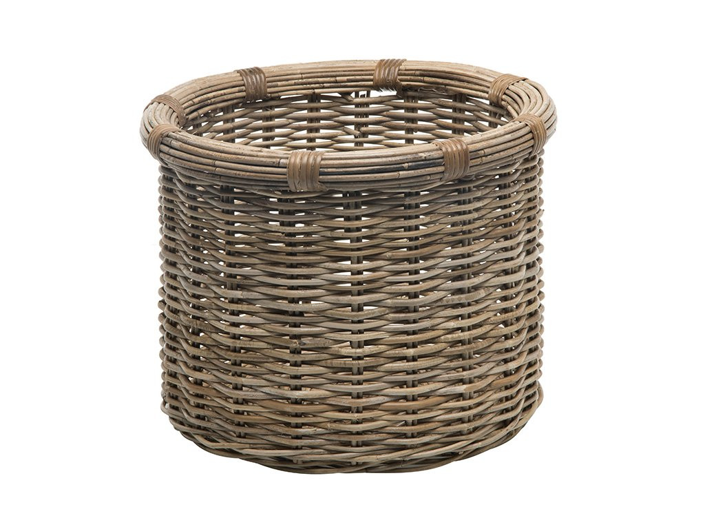 KOUBOO Rattan Kobo Round Log & Storage Basket, Gray-Brown | Amazon (US)
