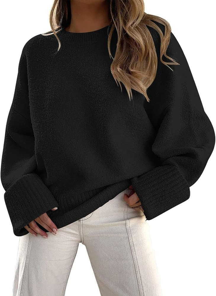 LILLUSORY Women's Oversized Sweaters Fuzzy Chunky Warm Pullover Sweater | Amazon (US)