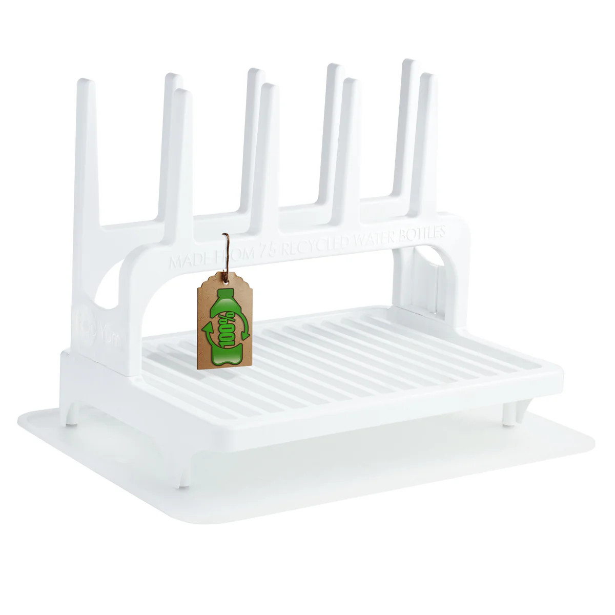 PopYum White Space Saving Drying Rack from 100% Recycled Bottles with | PopYum