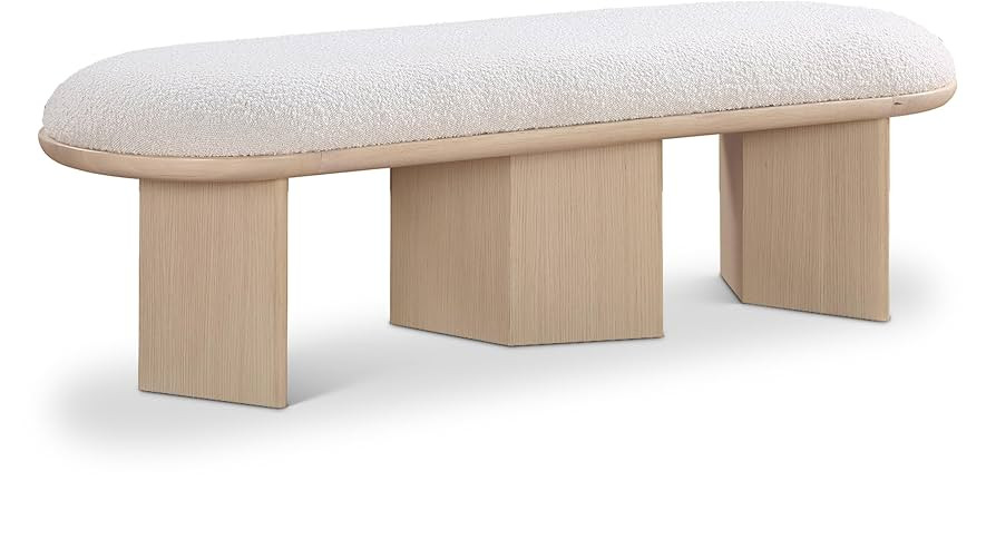 Meridian Furniture 22004Cream Wilshire Collection Art Deco Bench with Luxurious Cream Boucle Fabr... | Amazon (US)