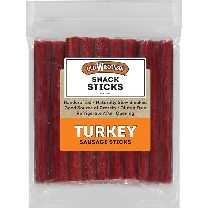 Old Wisconsin Turkey Sausage Snack Sticks, Naturally Smoked, Ready to Eat, High Protein, Low Carb... | Amazon (US)