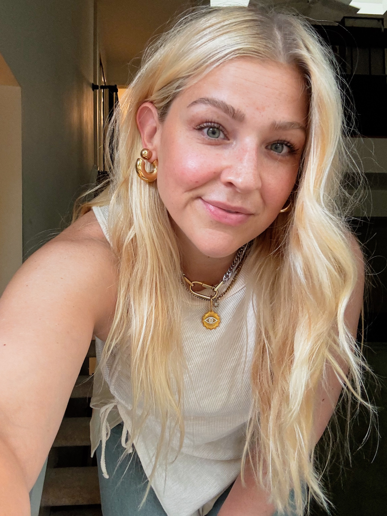 Outfit POV: 35 y/o toddler mom who lives in NJ & works in corporate fashion in NYC. Today’s a commuting day into the city. 

The details: 
Top - linked, wearing Large 

Denim- Zara, not linked 

Shoes- linked but almost sold out, TTS

Jewels: earrings linked (new from Rellery! Love love these as an addition to my everyday jewelry rotation) waterproof and tarnish resistant 

#LTKStyleTip #LTKFindsUnder100 #LTKMidsize